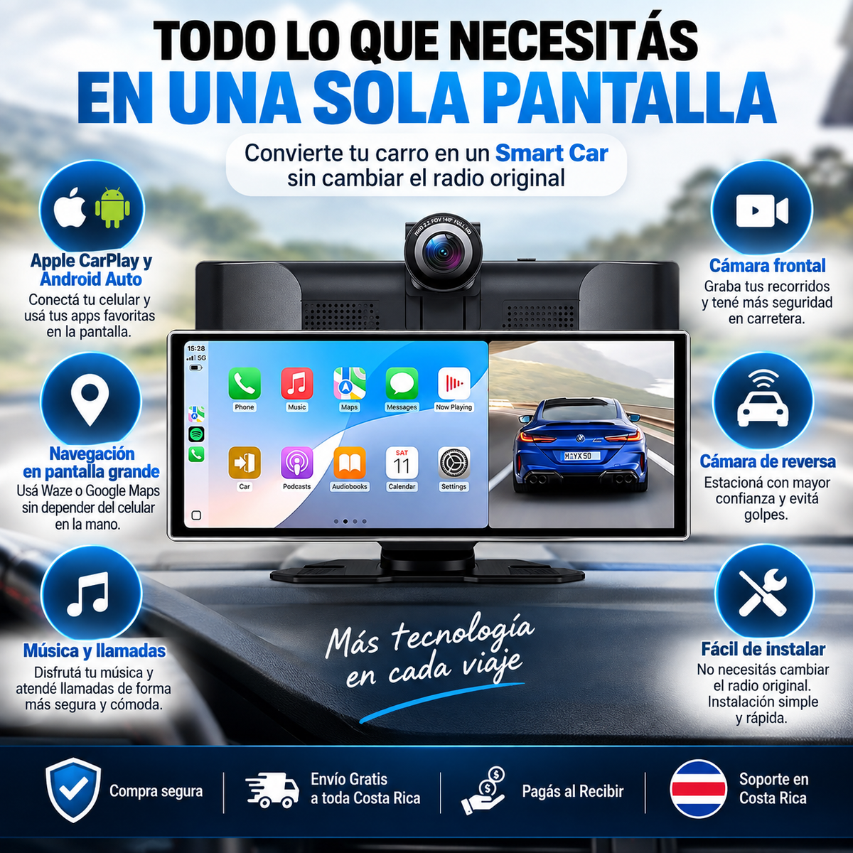 SMART DRIVE Pantalla Inteligente de 11" para tu carro
