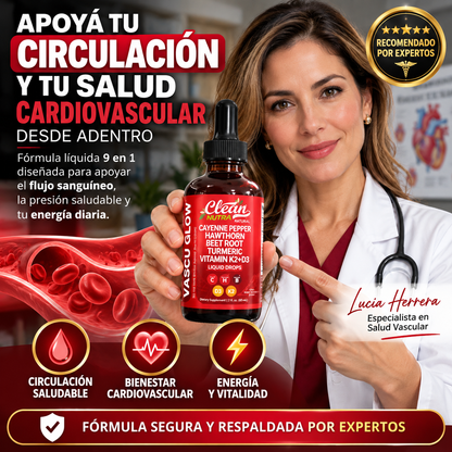 VASCU GLOW PRO™ “Equilibrio para tu presión, circulación y bienestar cardiovascular.”
