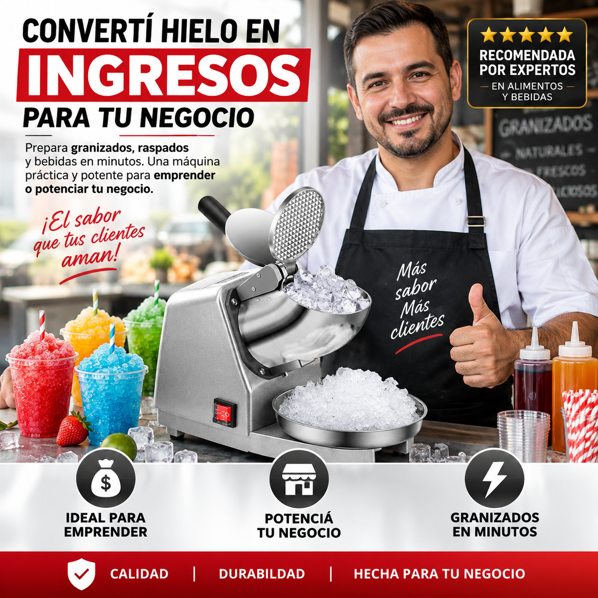 🍧 GRANIZA PRO™ ⚡ 500W | 🧊 DOBLE CUCHILLA | 110V — UNA MÁQUINA. MUCHAS OPORTUNIDADES.