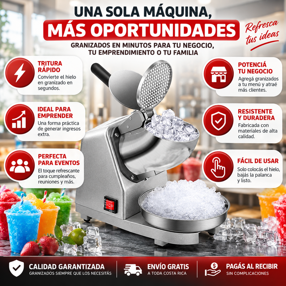 🍧 GRANIZA PRO™ ⚡ 500W | 🧊 DOBLE CUCHILLA | 110V — UNA MÁQUINA. MUCHAS OPORTUNIDADES.