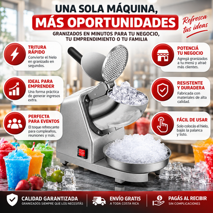 🍧 GRANIZA PRO™ ⚡ 500W | 🧊 DOBLE CUCHILLA | 110V — UNA MÁQUINA. MUCHAS OPORTUNIDADES.