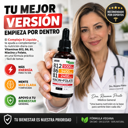 B-COMPLEX ENERGY™ Complejo B líquido en gotas B12 + B6 + B1