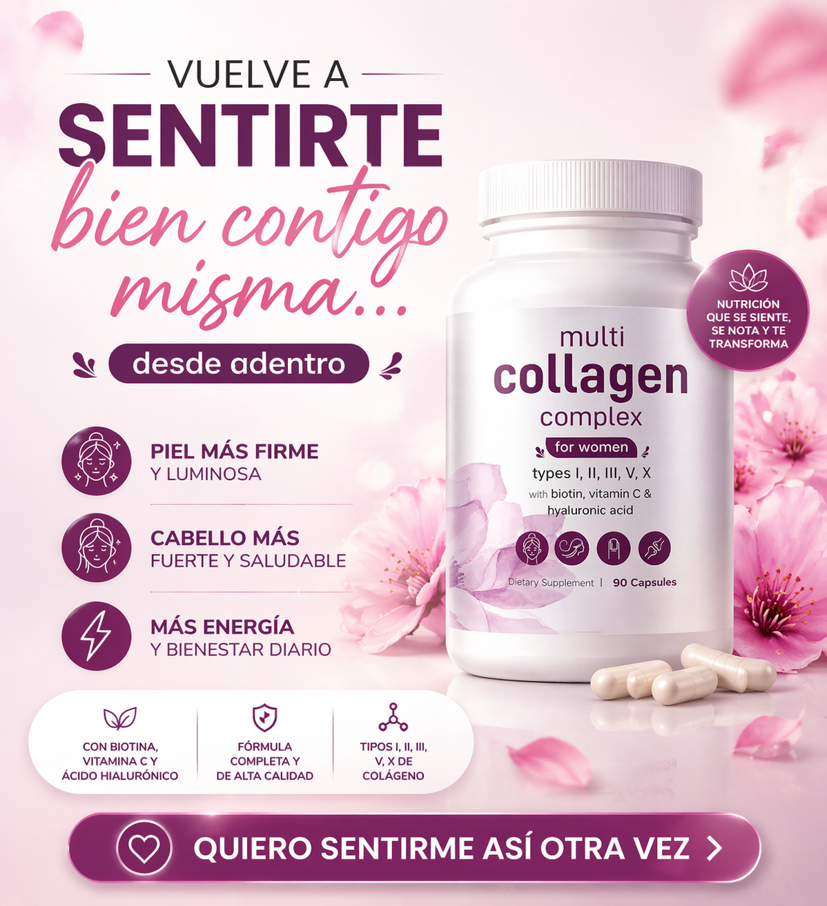 Colágeno Belleza Viva™ 5 Tipos – 90 cápsulas