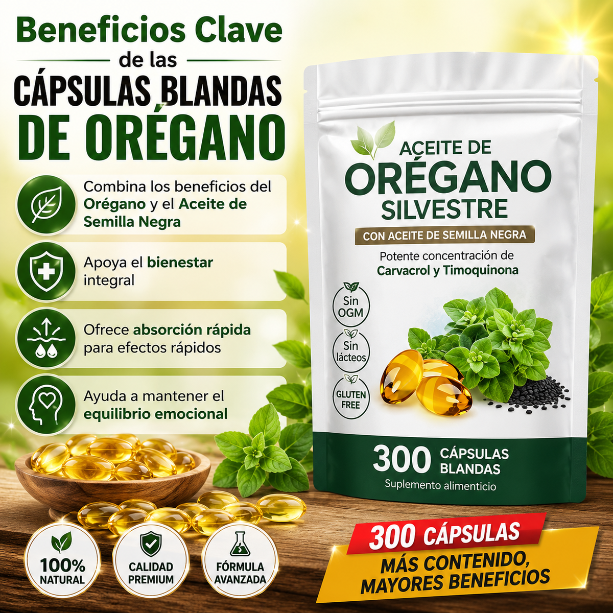 🛡️ OREGANO DEFENSE FORMULA™ Refuerza Tus Defensas de Forma Natural 300 Capsulas