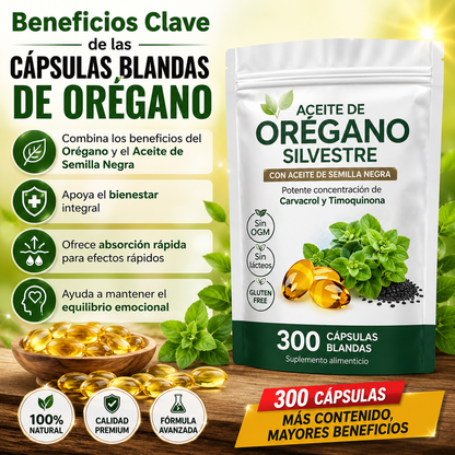 🛡️ OREGANO DEFENSE FORMULA™ Refuerza Tus Defensas de Forma Natural 300 Capsulas