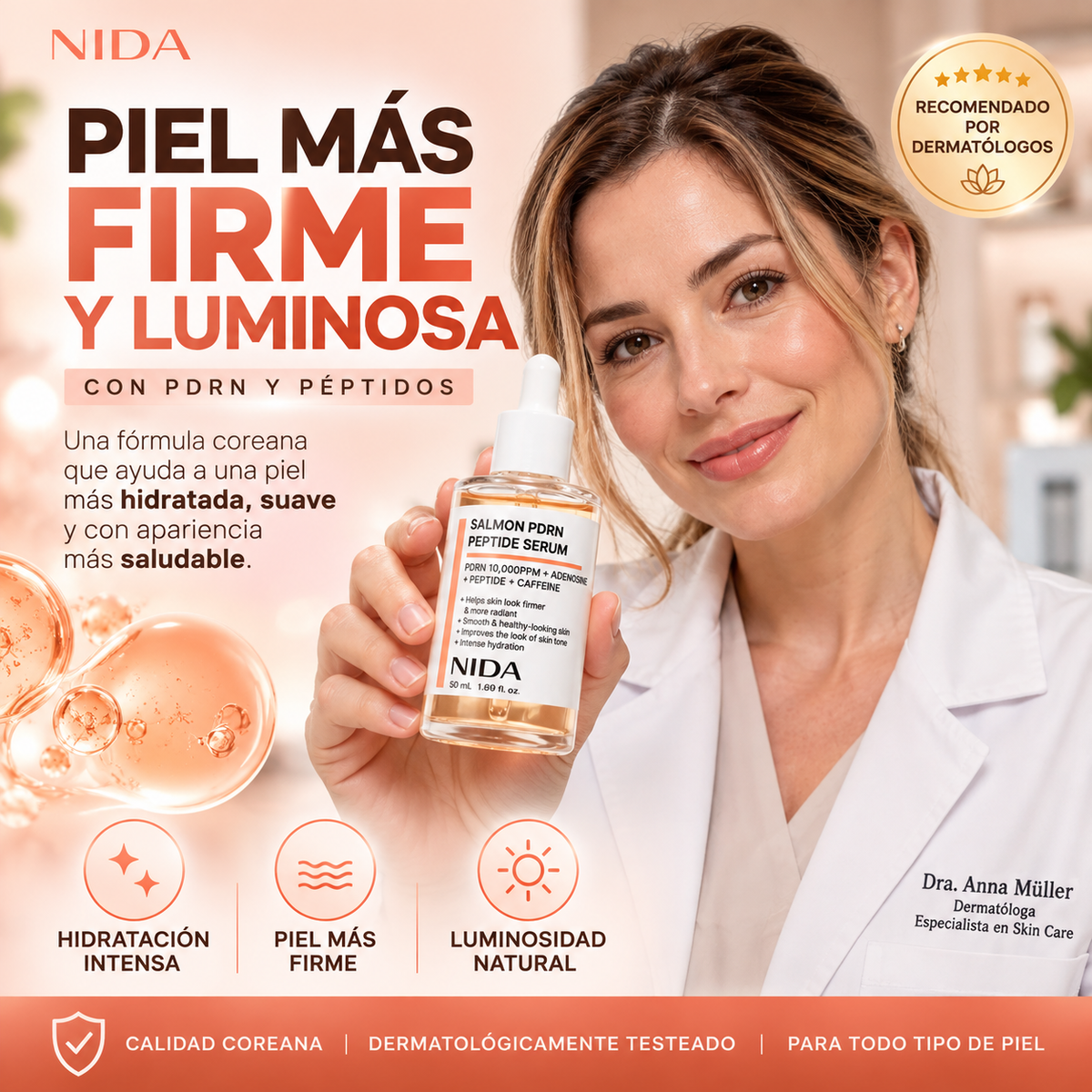 SERUM DERMA GLOW PDRN™ Hidratación, firmeza y luminosidad para una piel que se nota.