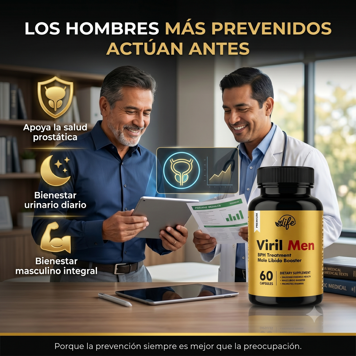 VIRILMEN™ GOLD / Vitalidad y Bienestar Prostática