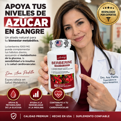 BERBERINA GLUCOBALANCE™ CUIDÁ TU AZÚCAR. CUIDÁ TU BIENESTAR. 60 cápsulas