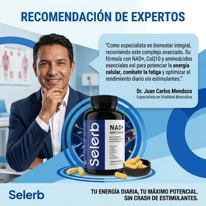 NAD+ Men Complex® Recupera tu energía, potencia y vitalidad masculina. Apoya el bienestar prostático.